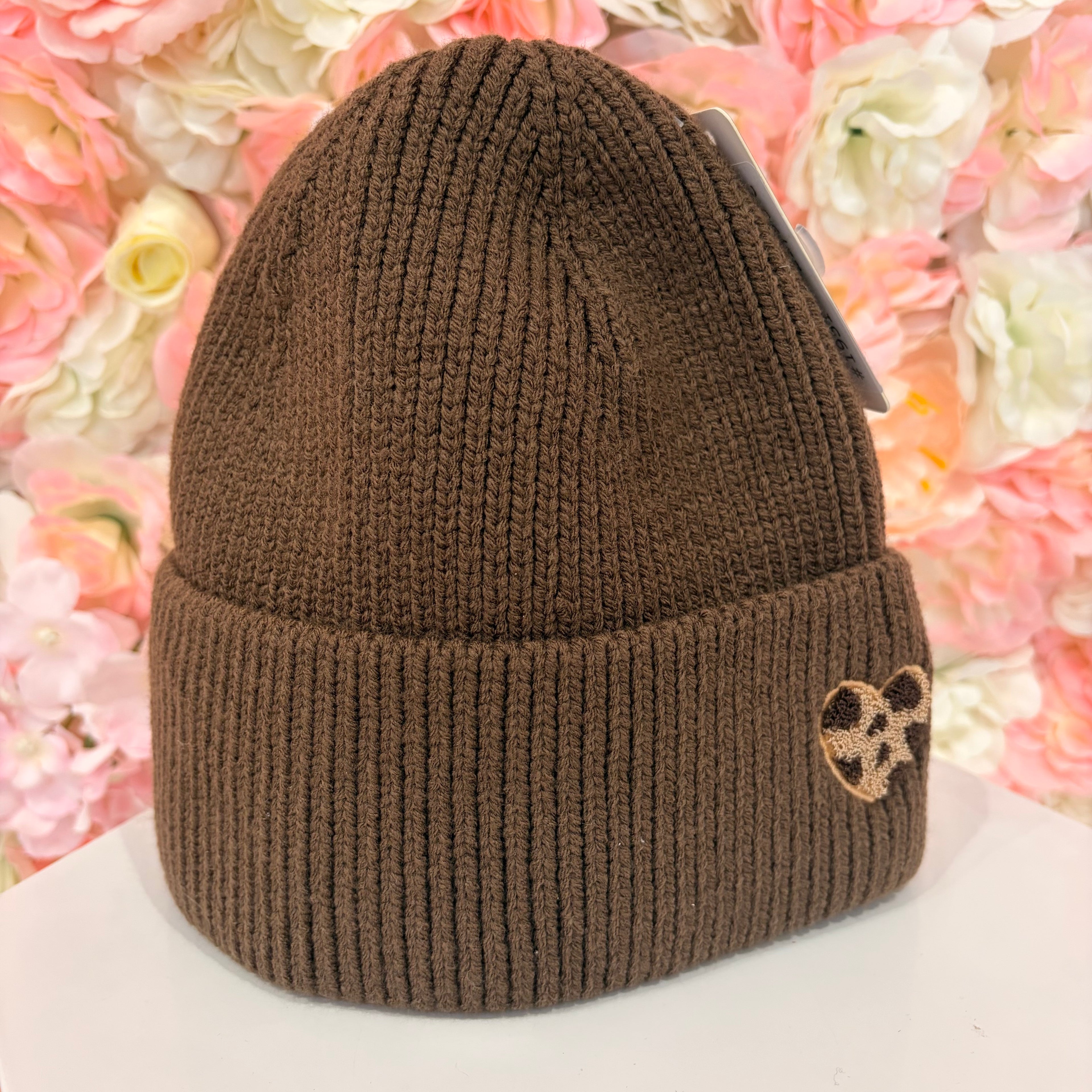 Bonnet coeur léopard