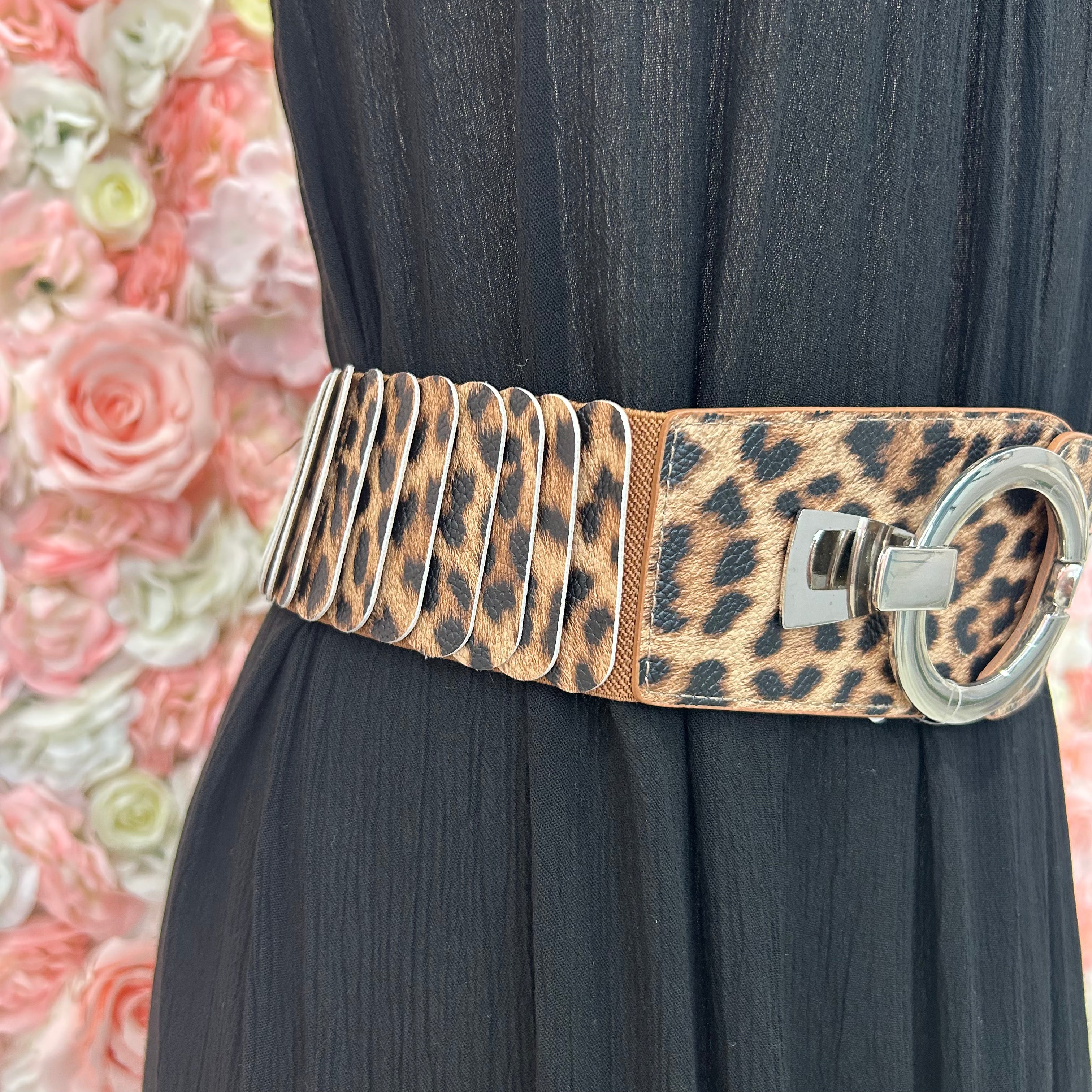 Ceinture élastique léopard