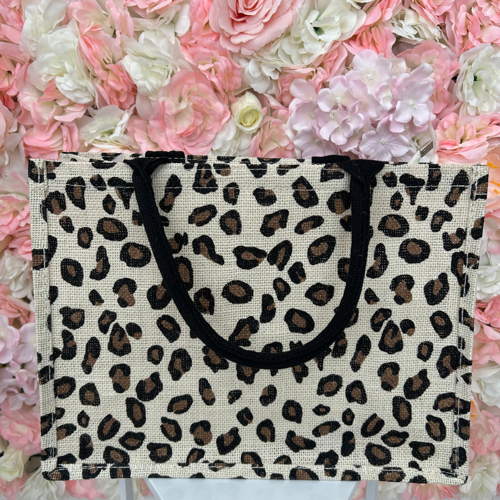 Sac jute léopard