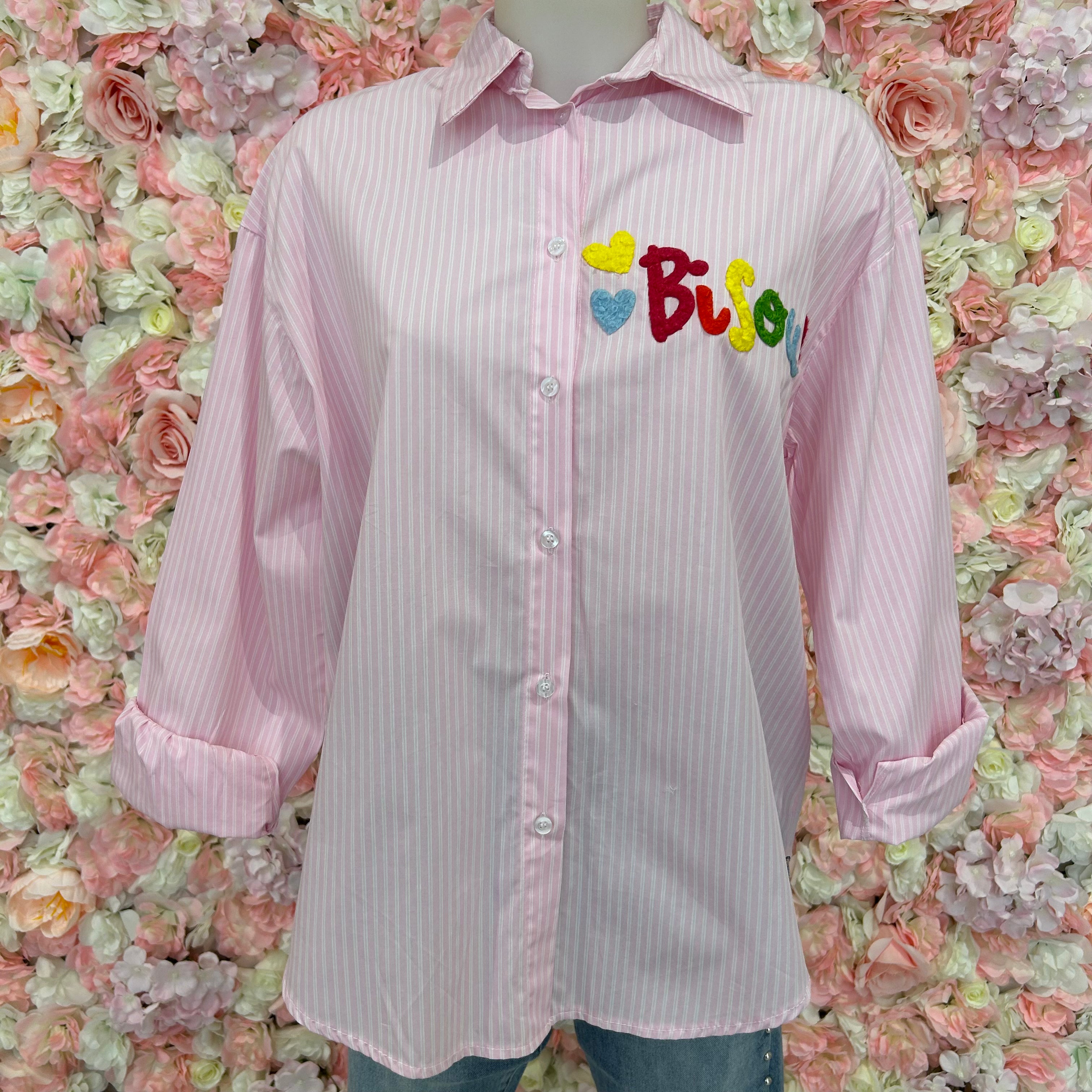 Chemise rayée bisou