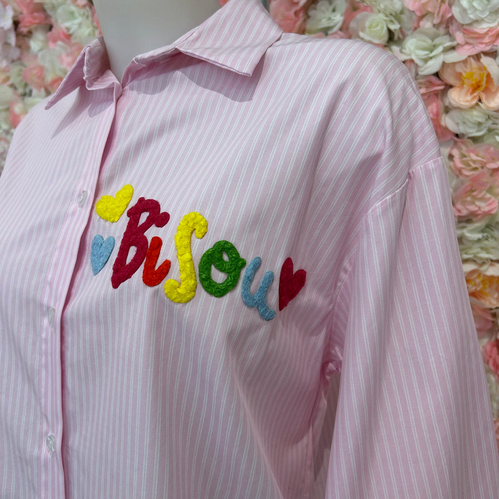 Chemise rayée bisou